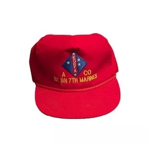 A CO 1ST BN 7TH MARINES DIVISION HAT KOREA PATCH CAP US MARINES VETERAN TWIST
